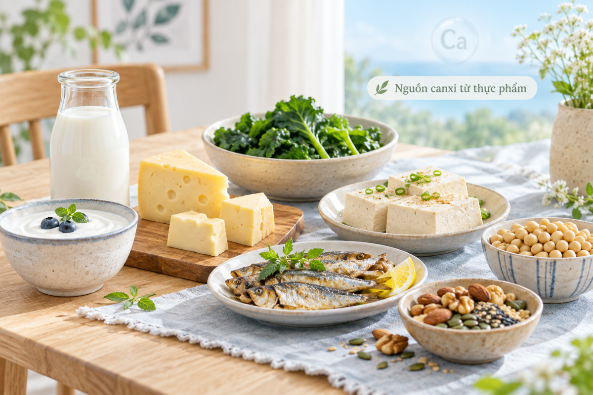Một số thực phẩm giàu canxi nên được ưu tiên trong chế độ ăn hằng ngày