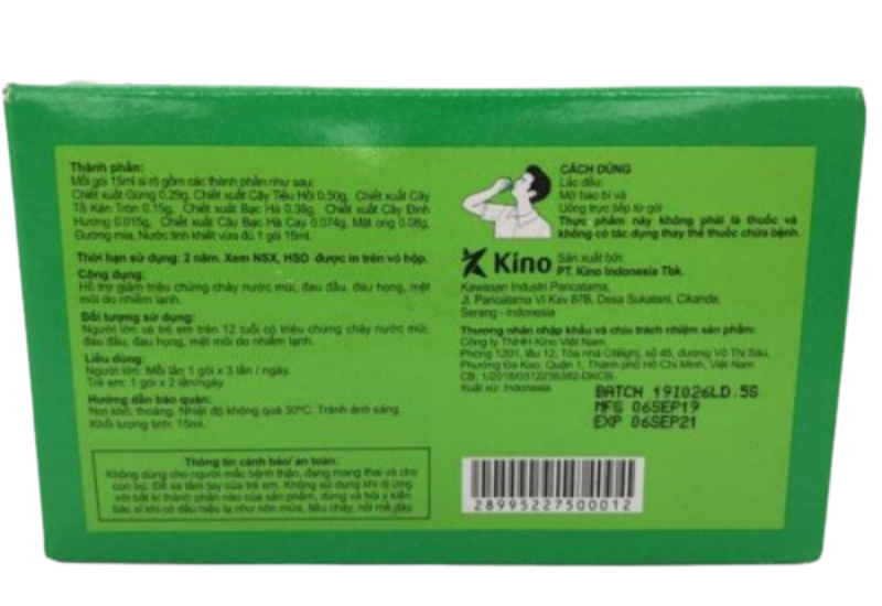 Thành phần của Siro Dua Dewi