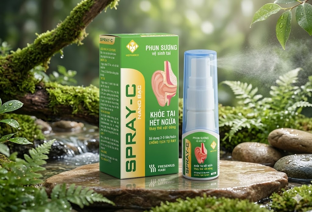 Mepharco Spray-C: Công nghệ Nano Bạc – Chăm sóc tai sạch khuẩn, an toàn